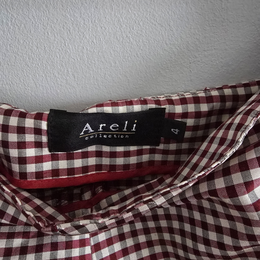 NWT Vintage Areli Red Check Maxi Skirt Size 4 - Picture 5 of 10